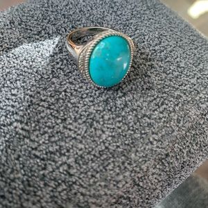 Sterling & Turquoise Oval Ring